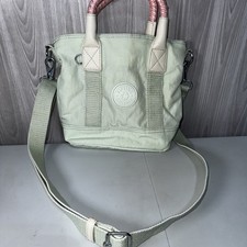 Kipling Angel Airy Mini Tote Bag Manico Nylon Cerniera Verde Menta Rosa Tracolla