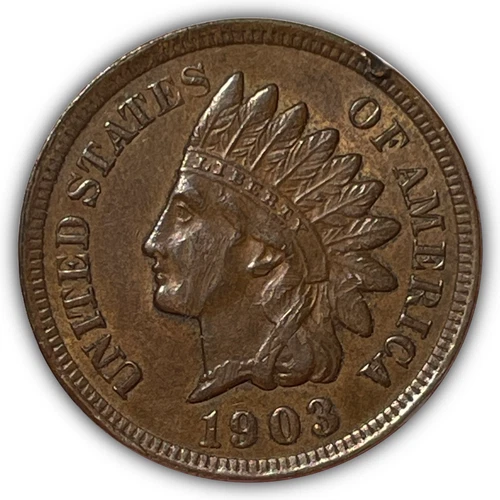 1903 Indian Head Cent Uncirculated UNC Coin, Damaged #25870