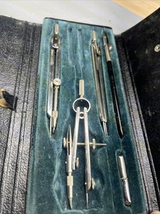 Vintage Geometric Compass Set Drafting Tools Made in Germany with Case