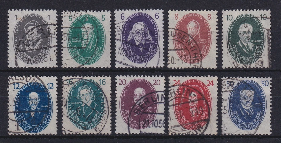 DDR 1950 Akademie der Wissenschaften Mi.-Nr. 261-270 Satz kpl. gestempelt  - Bild 1 von 1