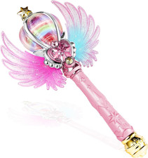 Light up Snowflake Wand with Spinning Leds and Sound Magic Princess Toys for Kid