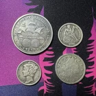 Rare Silver Coin Lot - 1893 Columbian Half Dollar 1876 Seated Liberty Dime + 2