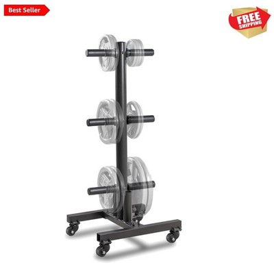 Versatile 2-Inch Olympic Weight Plate Storage Rack - Heavy Duty, 300 lb Support