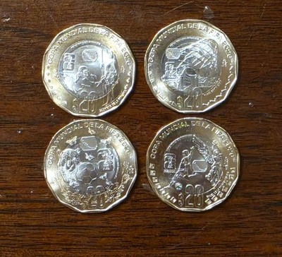 MEXICO $20 PESOS 2026  COINS MUNDIAL  Copa Mundial FIFA  Lot  Set. 4 PCS AT HAND