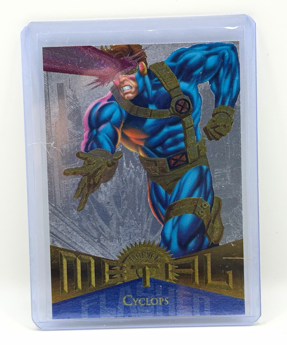 1995 Marvel Metal X-Men Cyclops #91 Silver Flasher