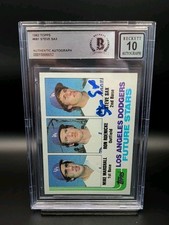 1982 TOPPS DODGERS FUTURE STARS STEVE SAX AUTOGRAPH ROOKIE RC BGS AUTO 10