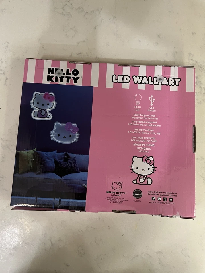 Arte de pared LED rosa ello Kitty encantador Hello Kitty arte de pared LED en rosa vibrante. Foto 3 de 4