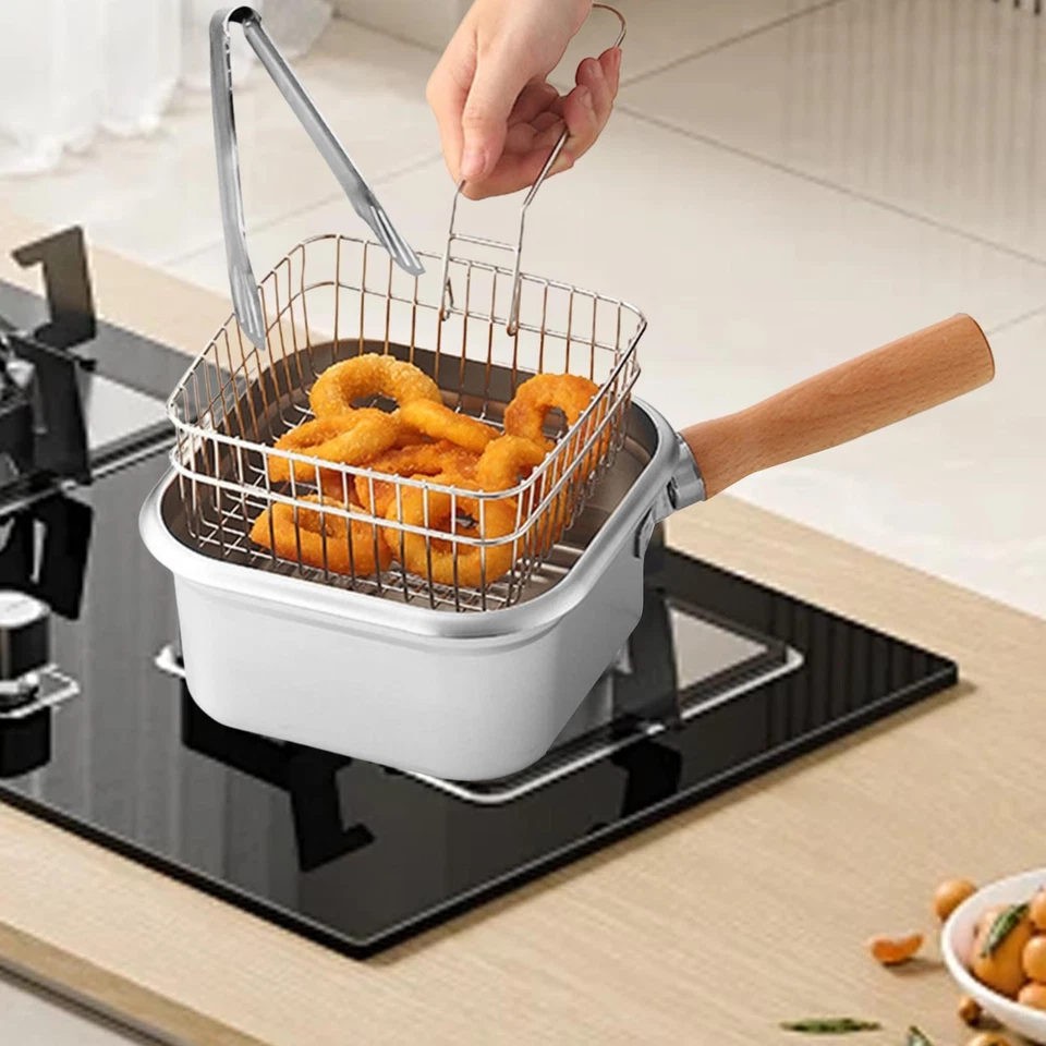 Small Deep Fryer Pot Multipurpose Frying Pan Camping for Stock Fries Chips