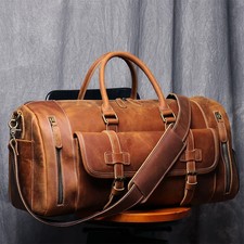 Sac Voyage Cuir Véritable Crazy Horse Grand Capacité Homme Sport Fossil