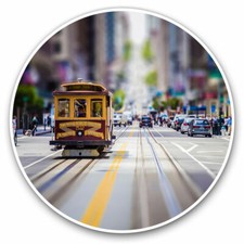 2 x Vinyl Stickers 10cm - Cool San Francisco Tram USA Cool Gift #13153