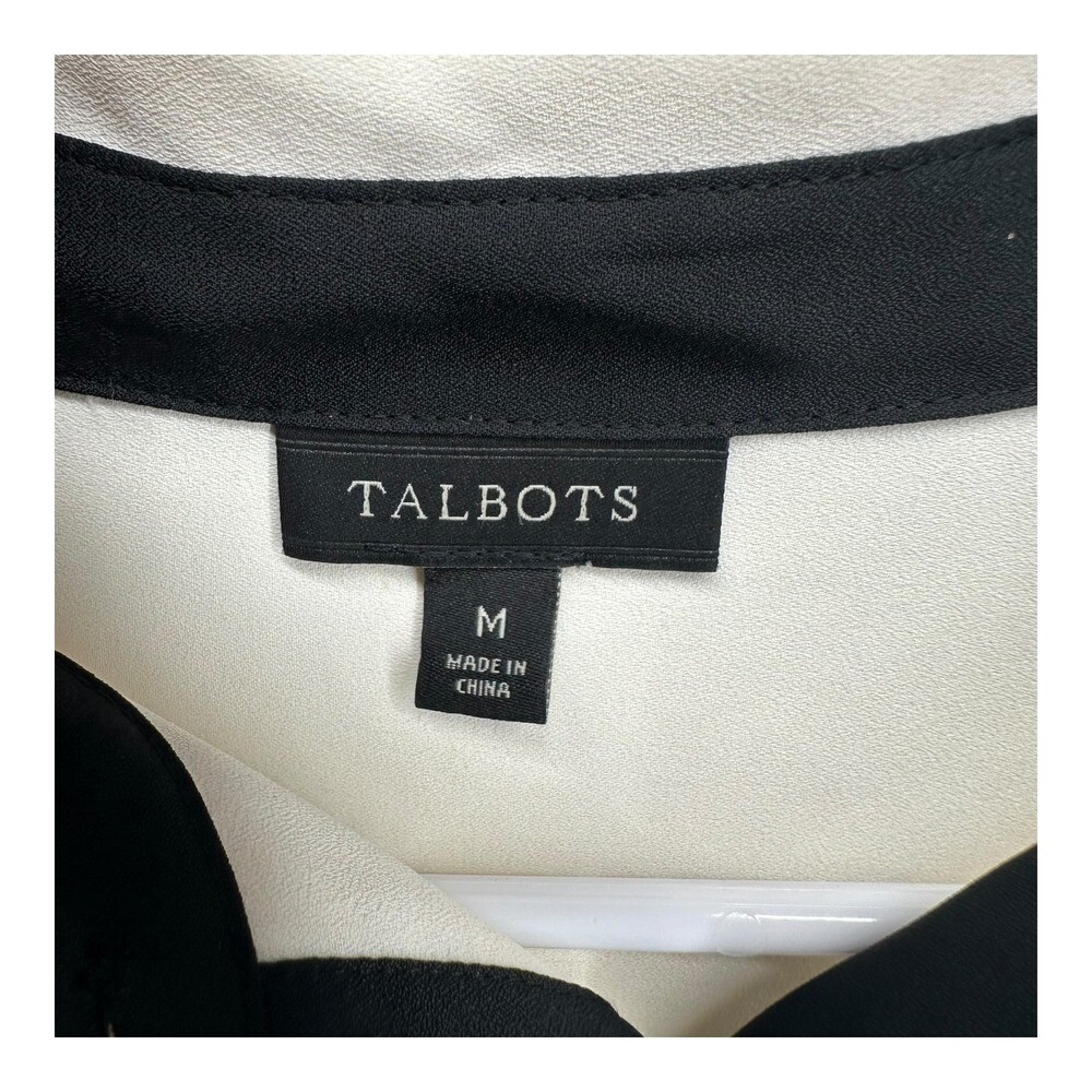 Talbots M Medium Colorblock Button Oversized Blou… - image 3