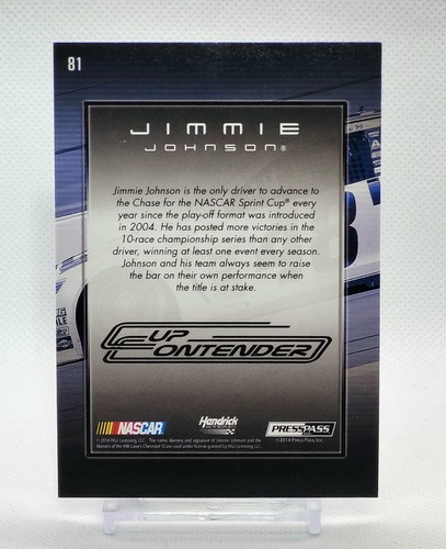 2015 Press Pass Cup Chase Contender Blue Jimmie Johnson #81 12/25 - Picture 2 of 2