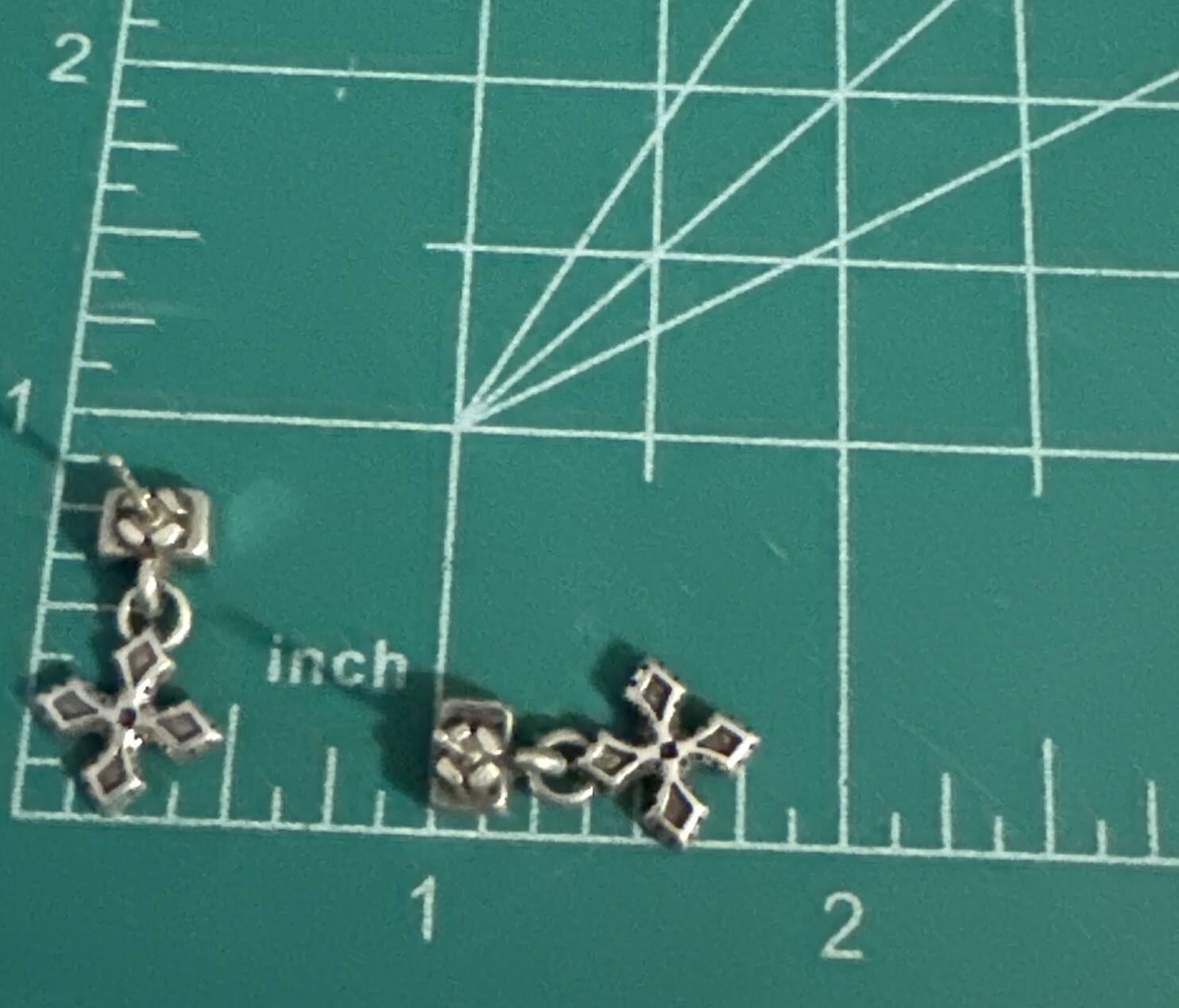 Brighton Silver Cross Stud Dangle Earrings - image 3