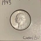 1943 P  BU Silver Washington Quarter Very  Nice Coin
