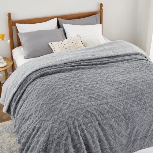 Bedsure Sherpa Queen Size Blanket for Bed - Fuzzy Soft Cozy Blanket Queen Size,