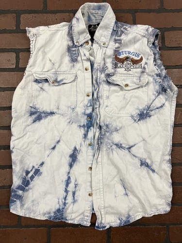 Sturgis Black Hills Rally Sleeveless Denim Vest Double Sided USA 2012