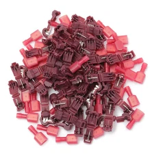 200) 22-18 AWG Red T-Tap + Male Fully Insulated Terminals Quick Disconnect Combo