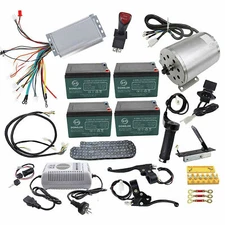 48V 1800W Brushless Motor Kit Controller w/ Battery for Electric Go kart Golf