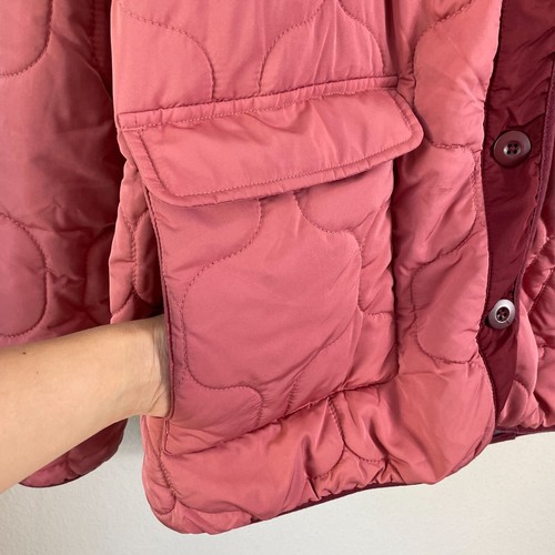 Sundance Womens Large Pink Georgina Quilted Jacket Removable Collar - Picture 13 of 13