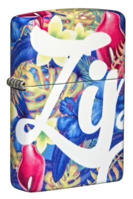 Zippo Windproof Lighter, 540 Wrap Floral Zippo Logo Design, 49436