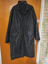 Herren Ledermantel  Motorrad aus Leder, schwarz, lang. 56 GR.