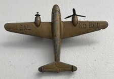 Tootsietoy EAL NC 1011 Two Propeller Toy Airplane - Gold - 1930's