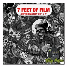 Hydrographic film Gambler Skulls hydro dipping 7' x 20" hydro dip