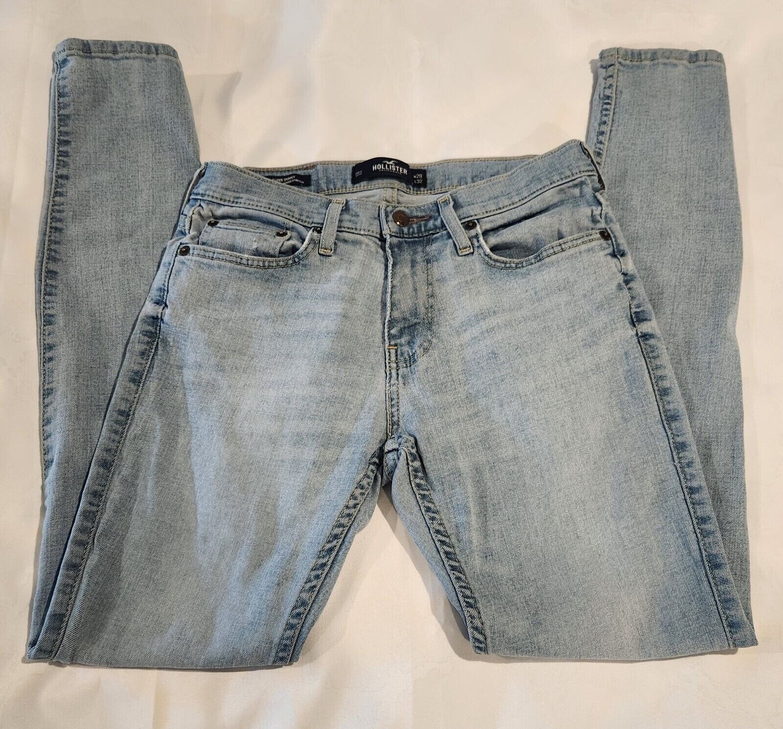 Hollister Women's Size 29x32 Super Skinny Stretch Jeans Light Wash Mid-Rise