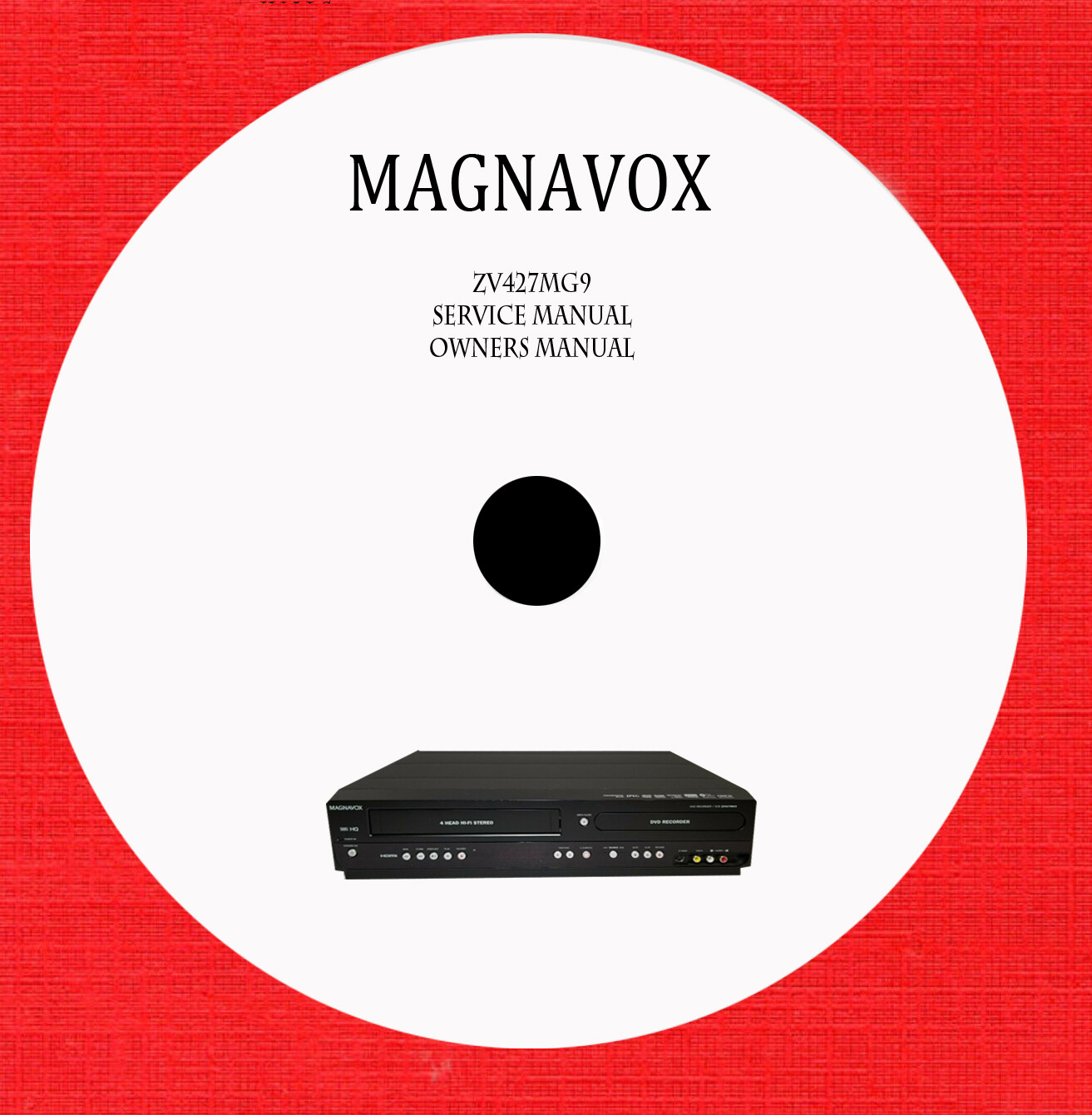 Service and owner manuals for Magnavox zv427mg9 on 1 cd in pdf format