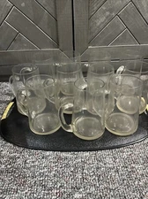 Set of 12 Glass Mugs With Handle Drinking Glasses 16oz  (k)