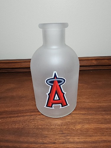 Los Angeles Angels Baseball and Fox Sports West Frosted Glass Souvenir Vase