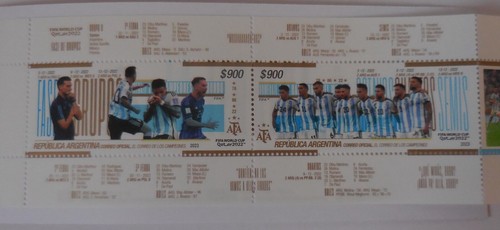 Argentina Campione del Mondo Calcio Qatar 2022 Argentina Filatelia Pack Nuovo Sigillo - Foto 10 di 13