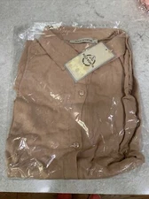 Polo Bonetta Tan Long Sleeve Button Up Blouse. Size 48 (XL) Brand New!
