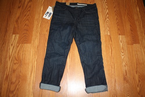 Pantalones de mezclilla DKNY JEANS ajustados recortados Soho lavado oscuro talla 6 para mujer nuevos con etiquetas