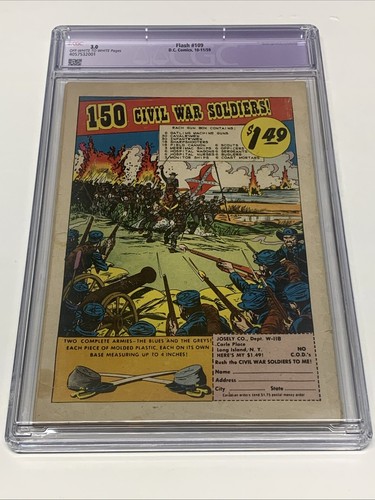 FLASH #109 CGC 3.0 deuxième miroir maître carmine infantino couverture et art, DC 1959 - Photo 2/13