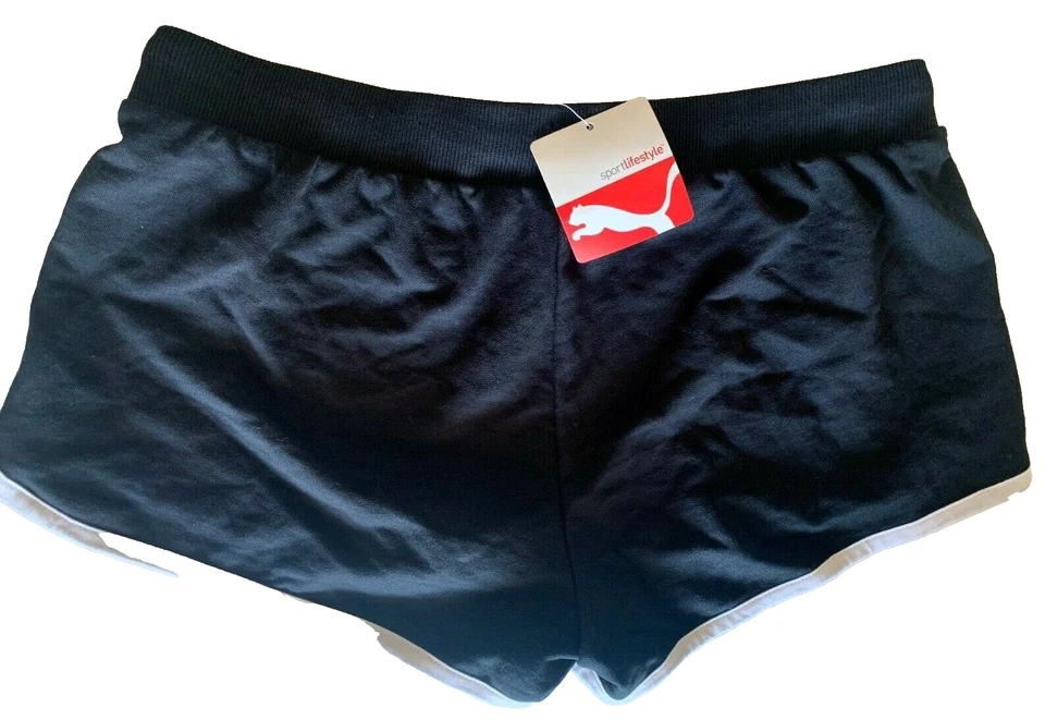 ¡NUEVO! Pantalones cortos para mujer PUMA [M] SUDADERA tenis/yoga/gimnasio/voleibol-negro/blanco Foto 2 de 2