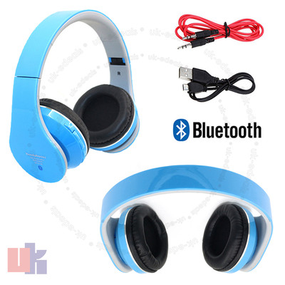 Faltbarer drahtloser Bluetooth 4.2 Stereo blau Kopfhörer Freisprecheinrichtung blau mit Kabel