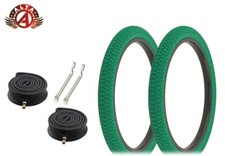 Alta BMX BICYCLE 20" x 1.95" X-PERFORMER GREEN TIRES 6PC SET HEAVYDUTY TUBES.