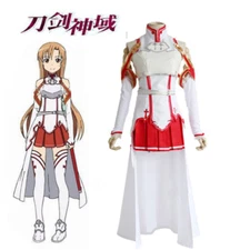 SAO Sword Art Online Yuuki Asuna Cosplay Costume Dress Skirt Halloween Party &