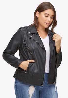 plus size cropped moto jacket