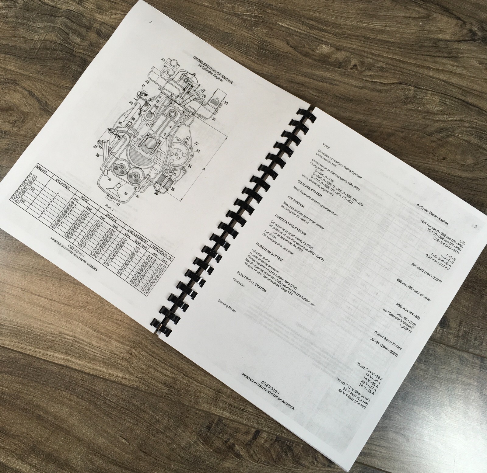 International D239 DT239 Diesel Engine Service Parts Manual Set Workshop Book