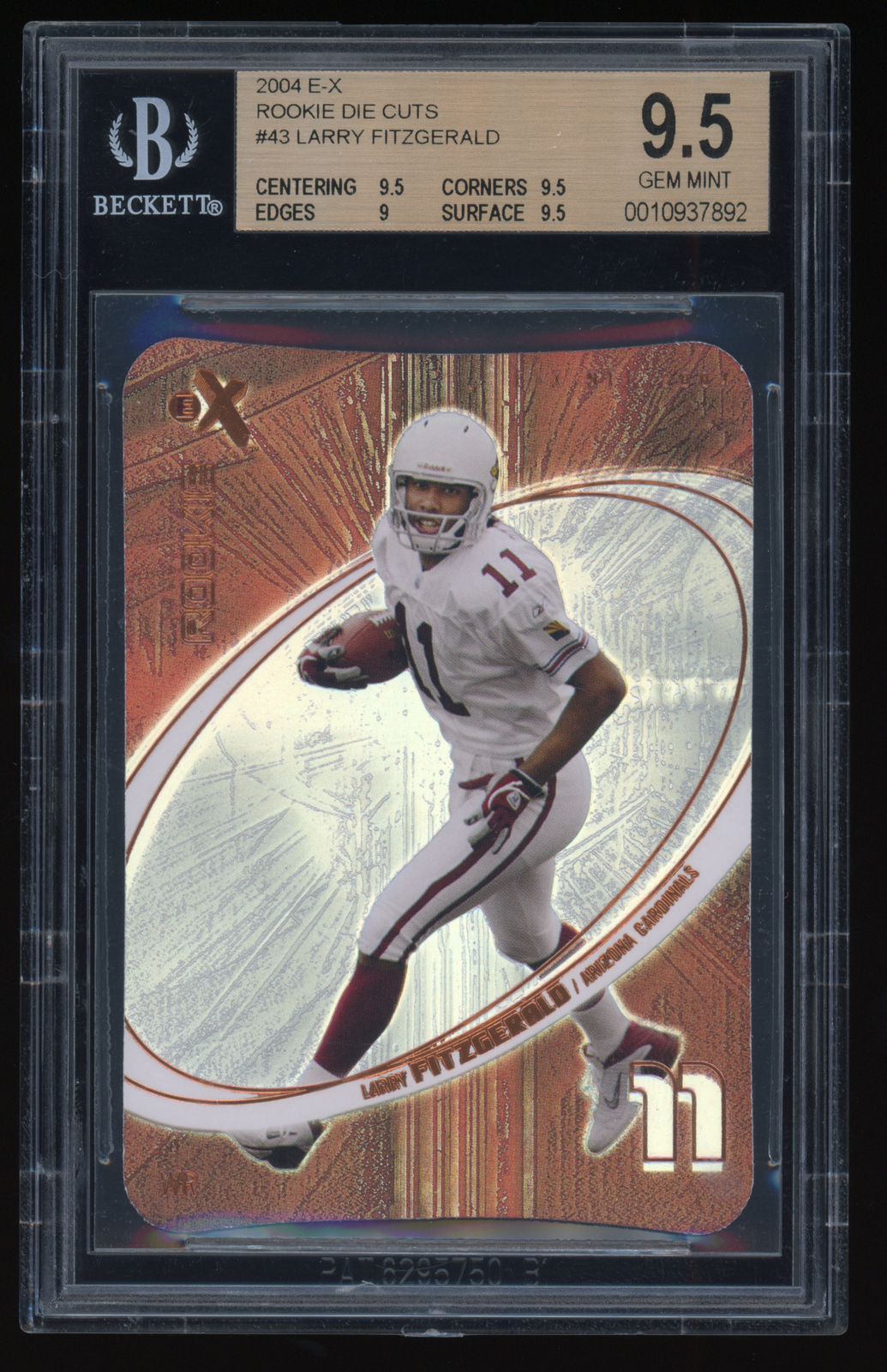 Larry Fitzgerald Fleer E-X #43 Die-Cut