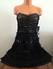 Nine West Womens 12 Glam Rocks Strapless Prom Special Occassion Dress Black 