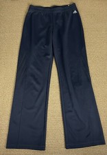 Adidas Womens Gray Charcoal Straight Leg Elastic Waist Athletic Track Pant M