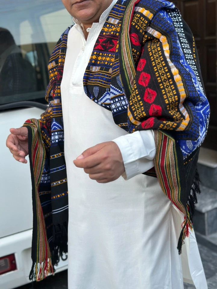 Mantones para hombre. Mantones Sindhi para hombre. Mantón de lana pura. Foto 2 de 4