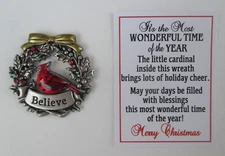 HH2 Believe cardinal IT'S THE MOST WONDERFUL TIME OF THE YEAR Pocket token