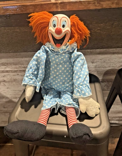 1964 Vintage Pull Sting Talking Bozo Clown Doll From Mattel. Works Well