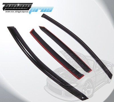 Dark Smoke Rain Visor Deflector 4pcs Out-Channel For Honda CR-V 2012-2016