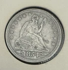 1854 Arrows No Rays Seated Liberty Quarter  VF Very Fine Condition