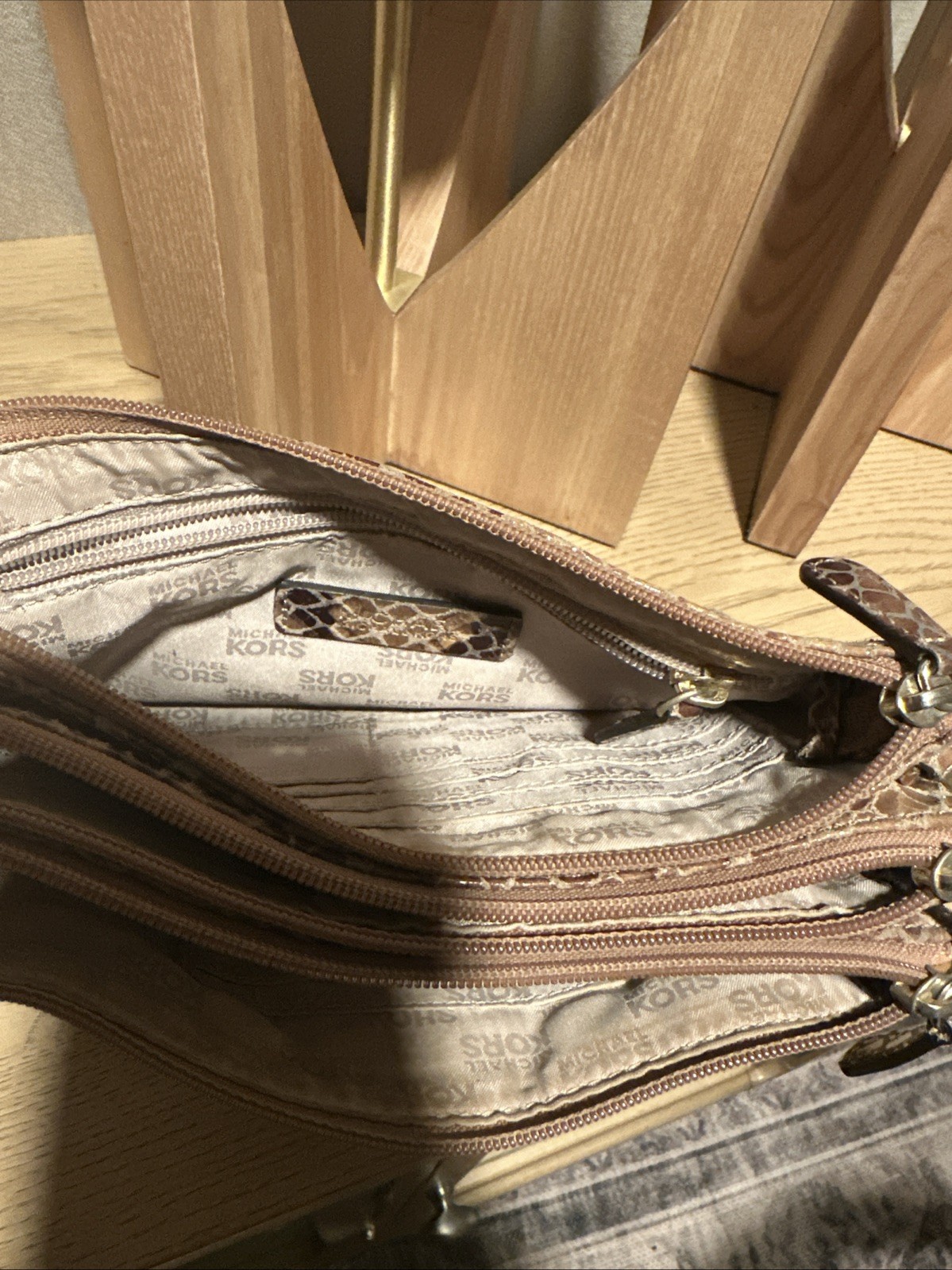MICHAEL Kors Vintage Sloan Python Embossed Print … - image 4